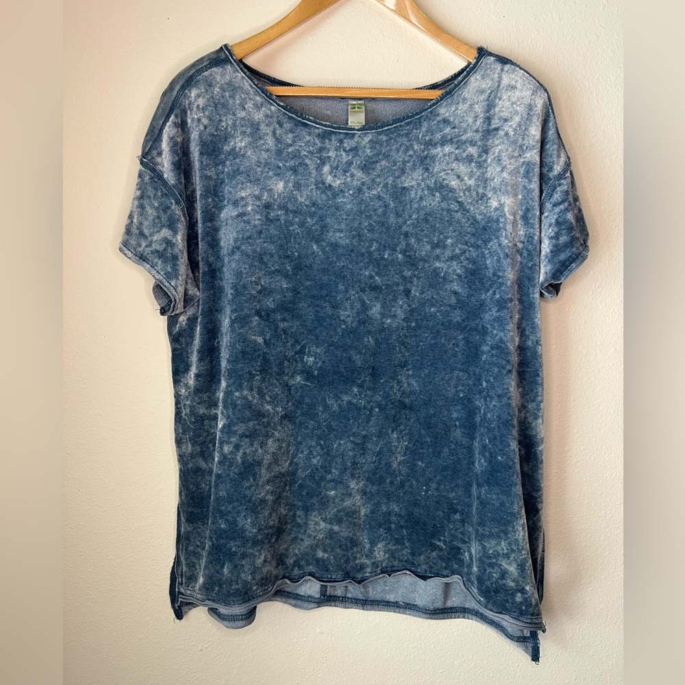 GreenTea Blue Velour T-Shirt size XXL